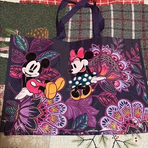 Vera Bradley Disney Mickey and Minnie Floral Tote Bag - Purple and Pink